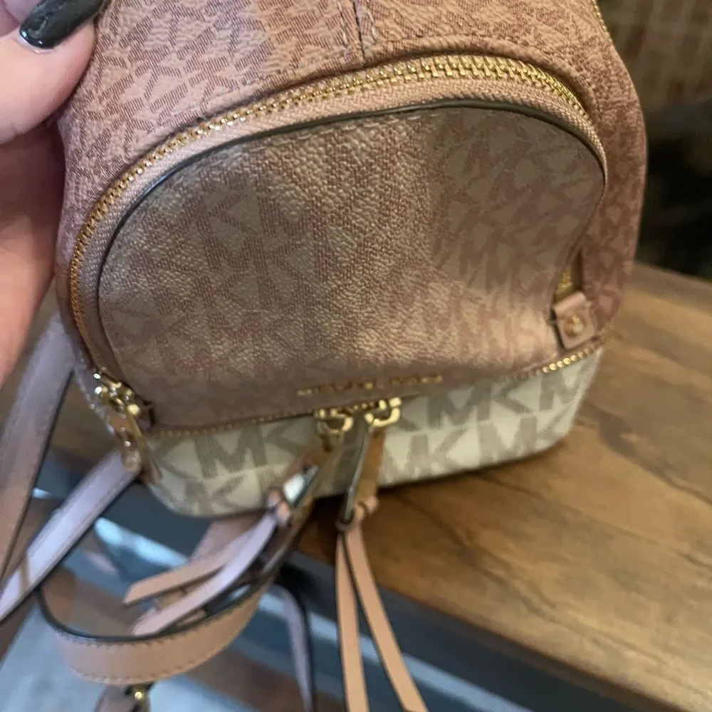 Michael Kors Pink Logo Print Mini Backpack